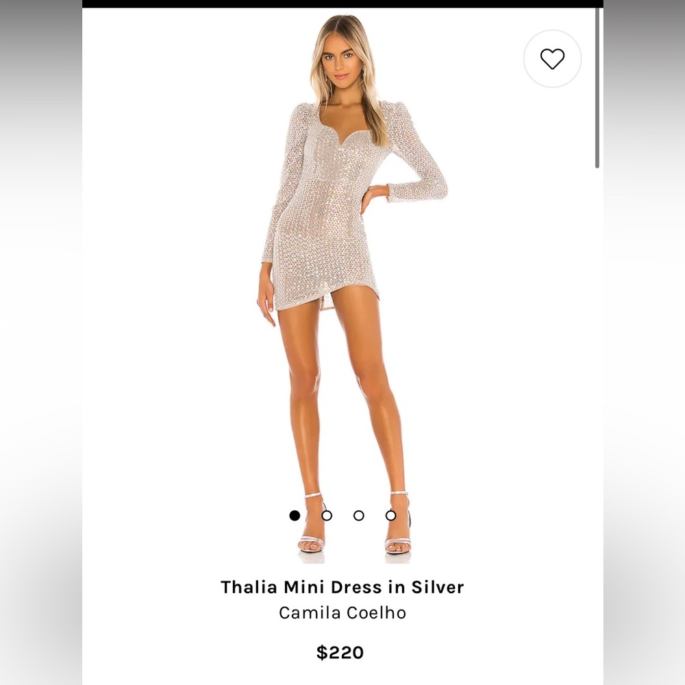 Thalia Mini Dress in Silver - Camila Coelho - size medium